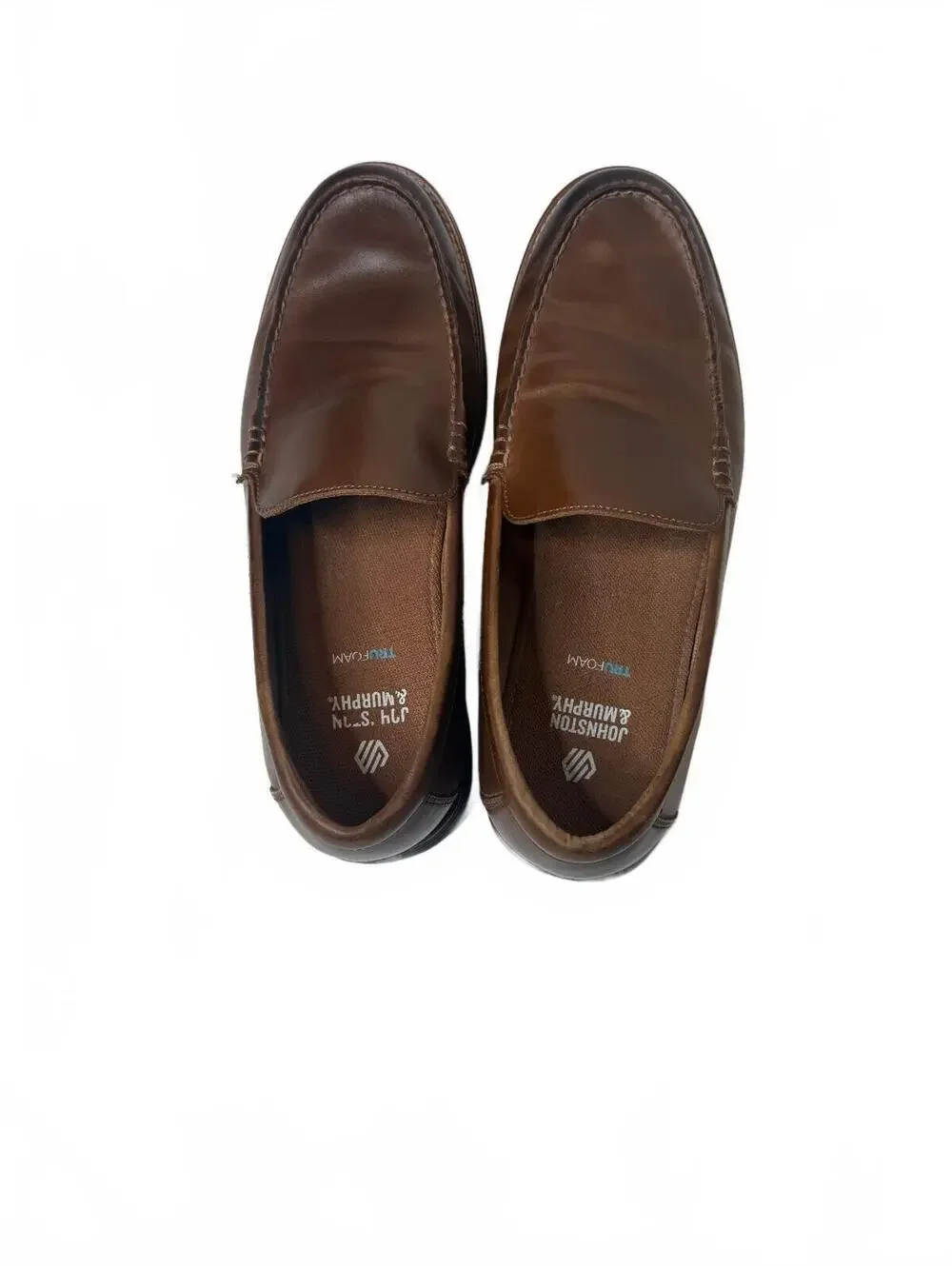 Johnston & Murphy Trufoam Brown Leather Loafers Men's Slip On Dress Shoes